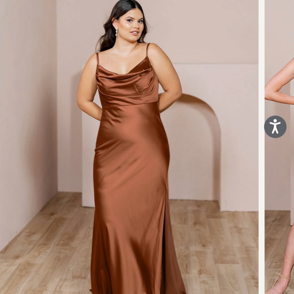 Revelry bridesmaid dress / skye satin in rust